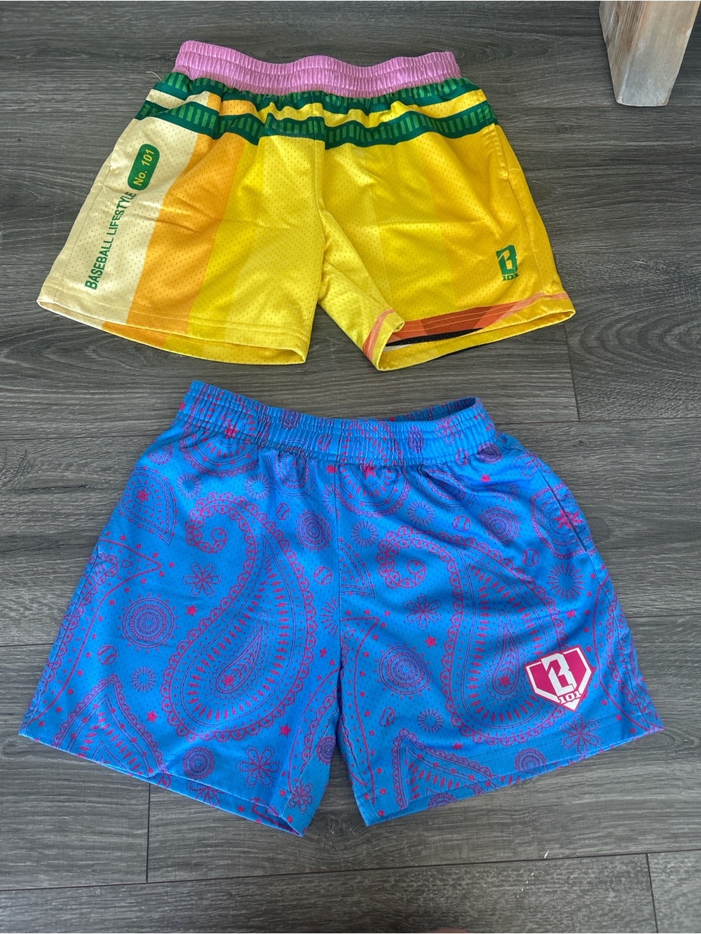 RIPNDIP Kids' Bright Yellow & Blue Athletic Shorts - Two-Pack
